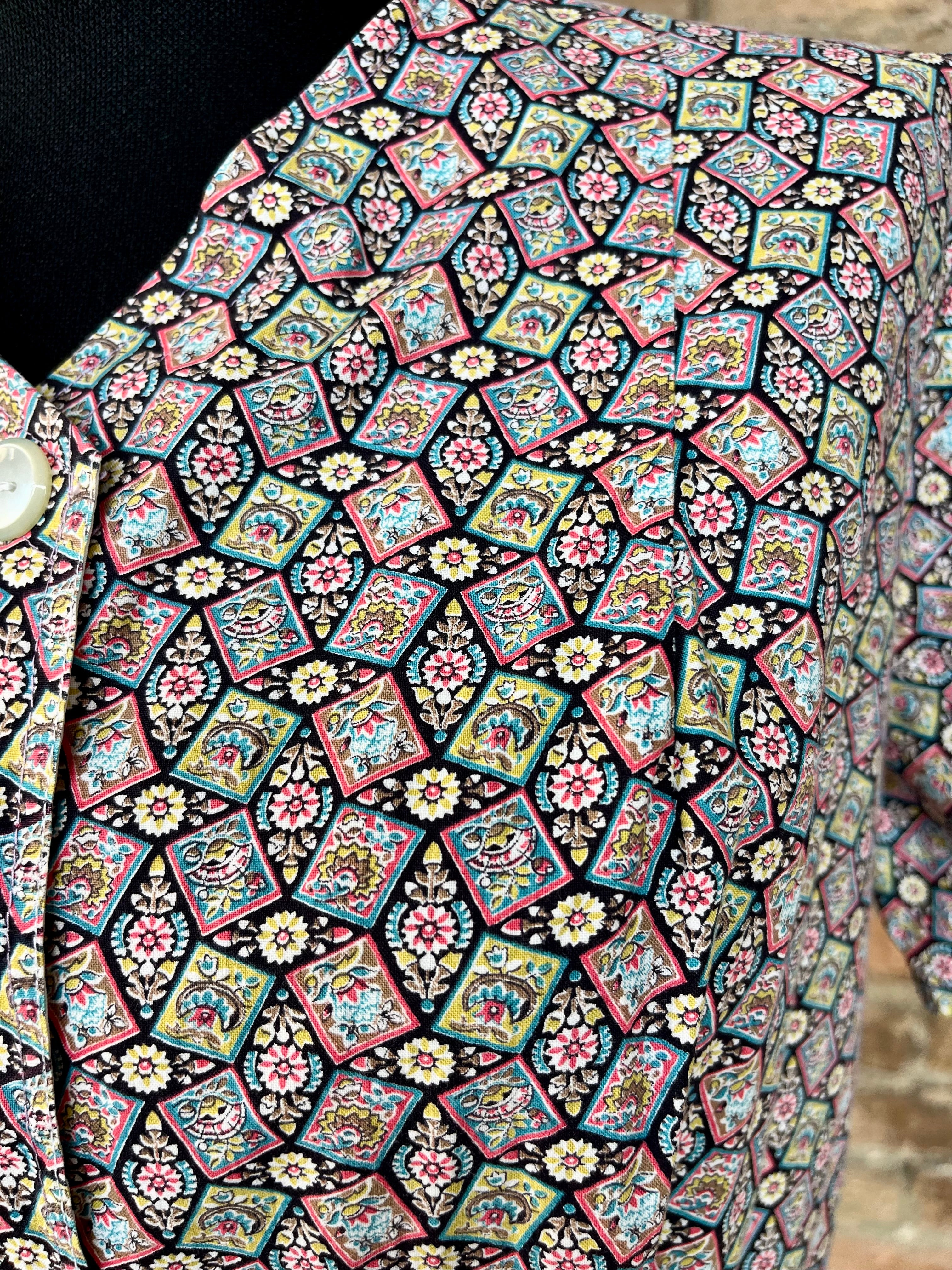 Abito in cotone micro fantasia