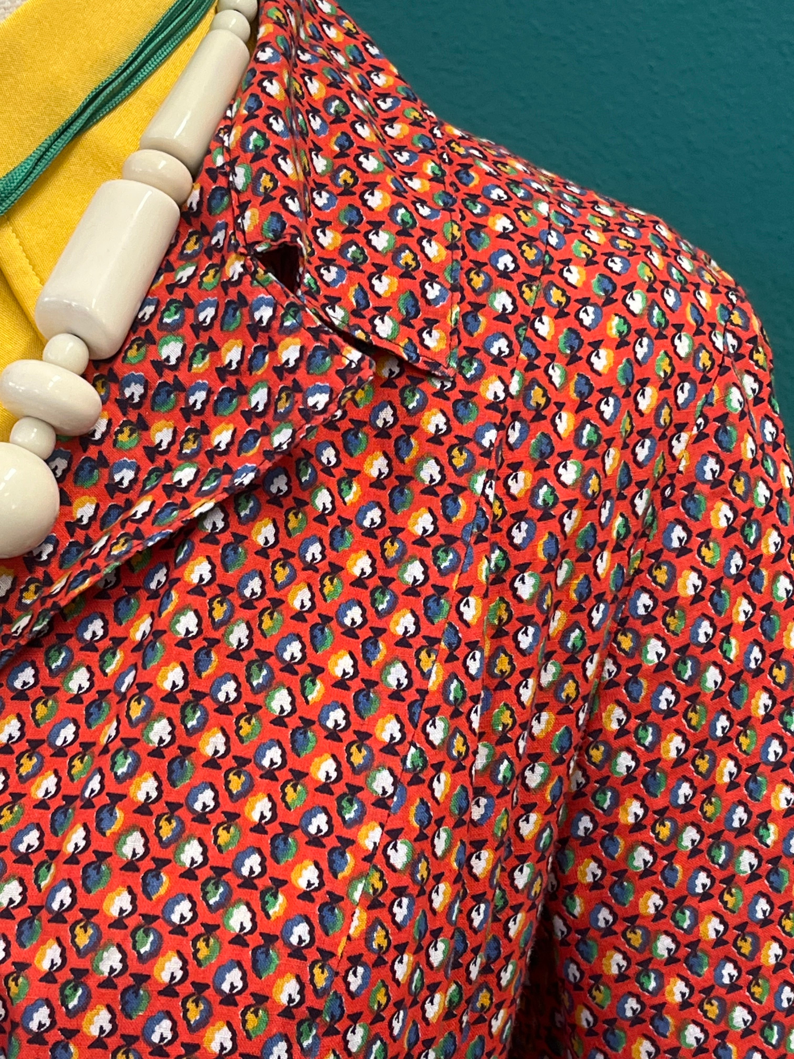 Robe-chemisiere in cotone fantasia