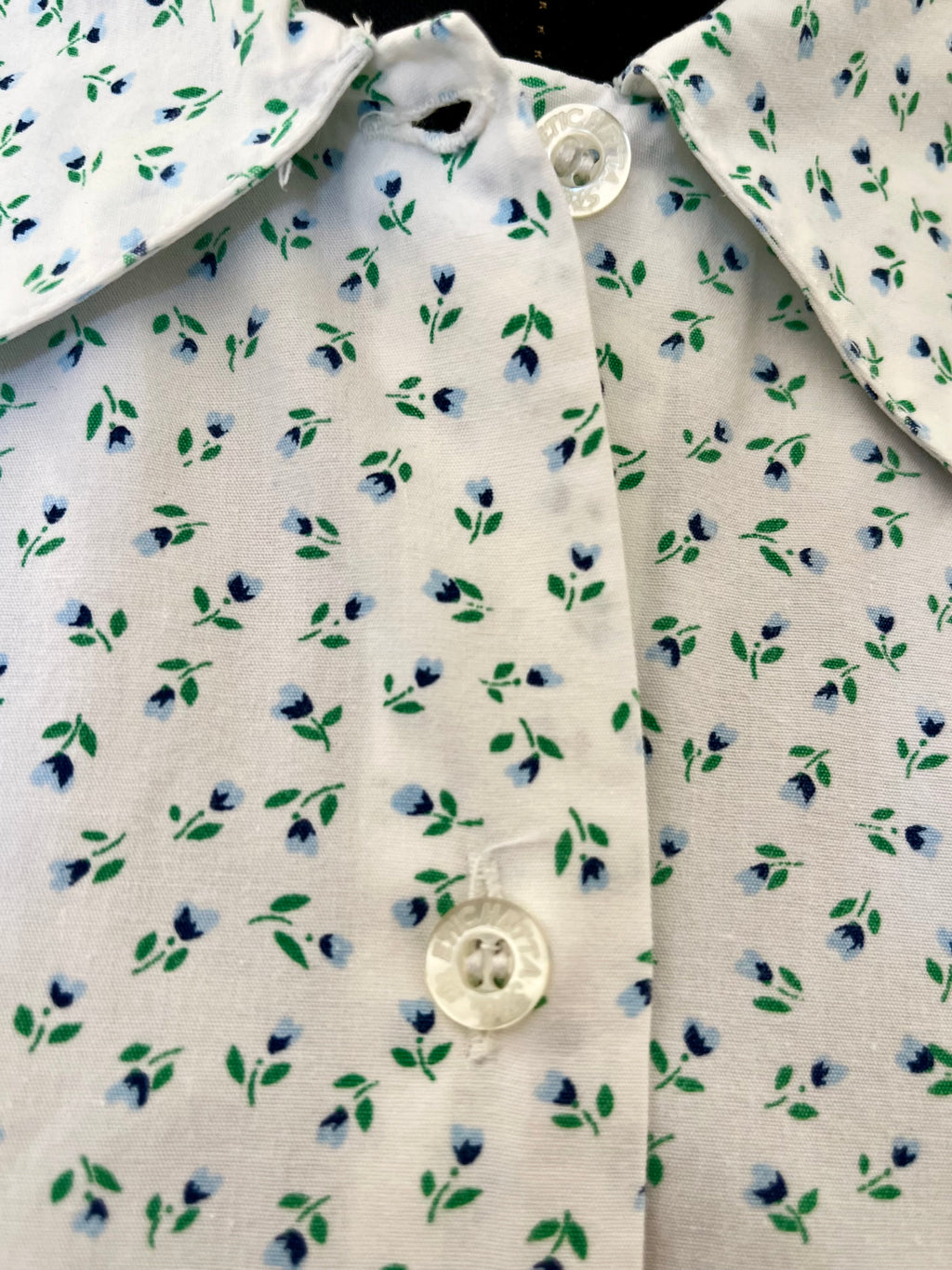 Camicia di cotone stampa micro-fiori