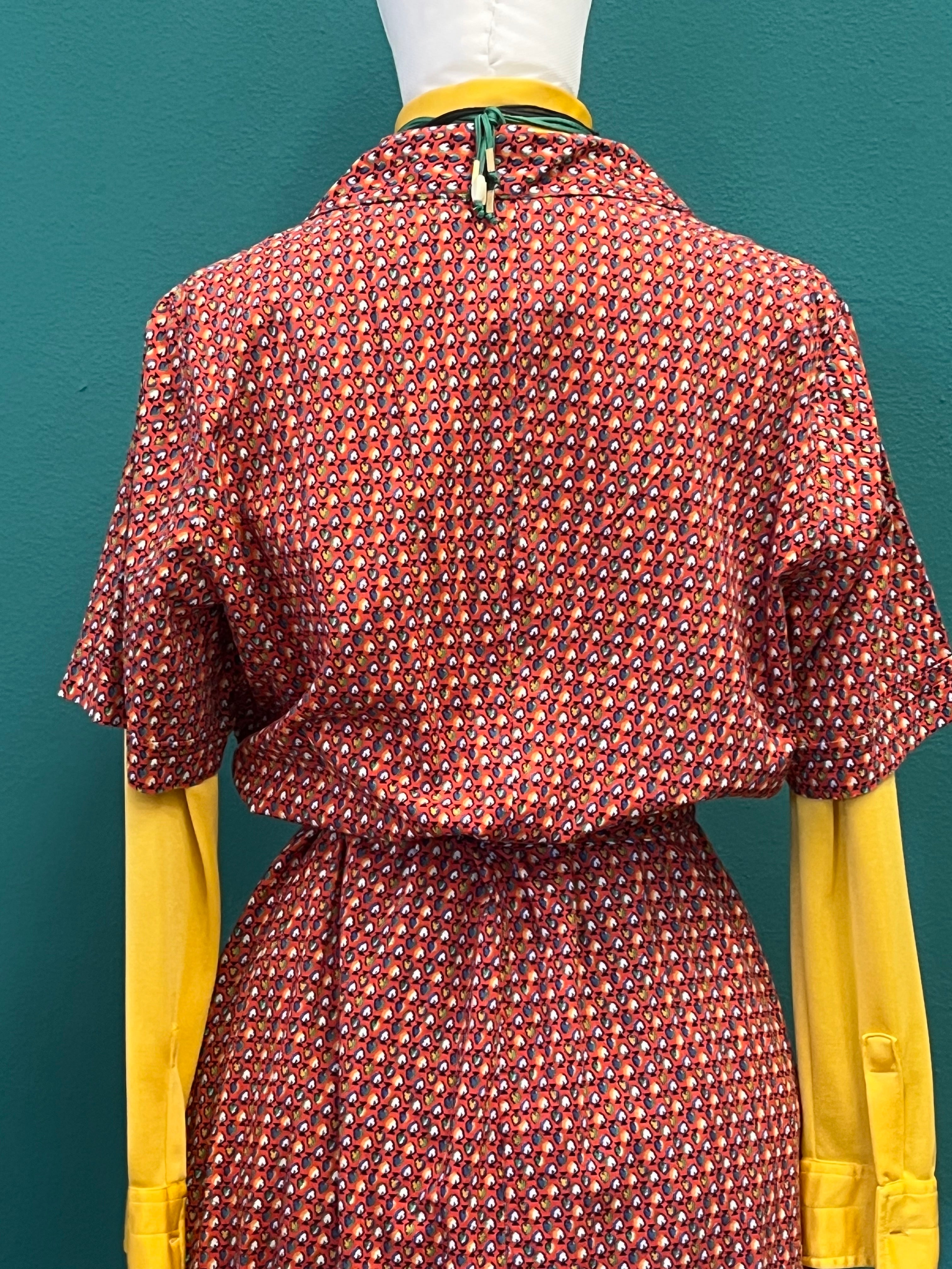 Robe-chemisiere in cotone fantasia