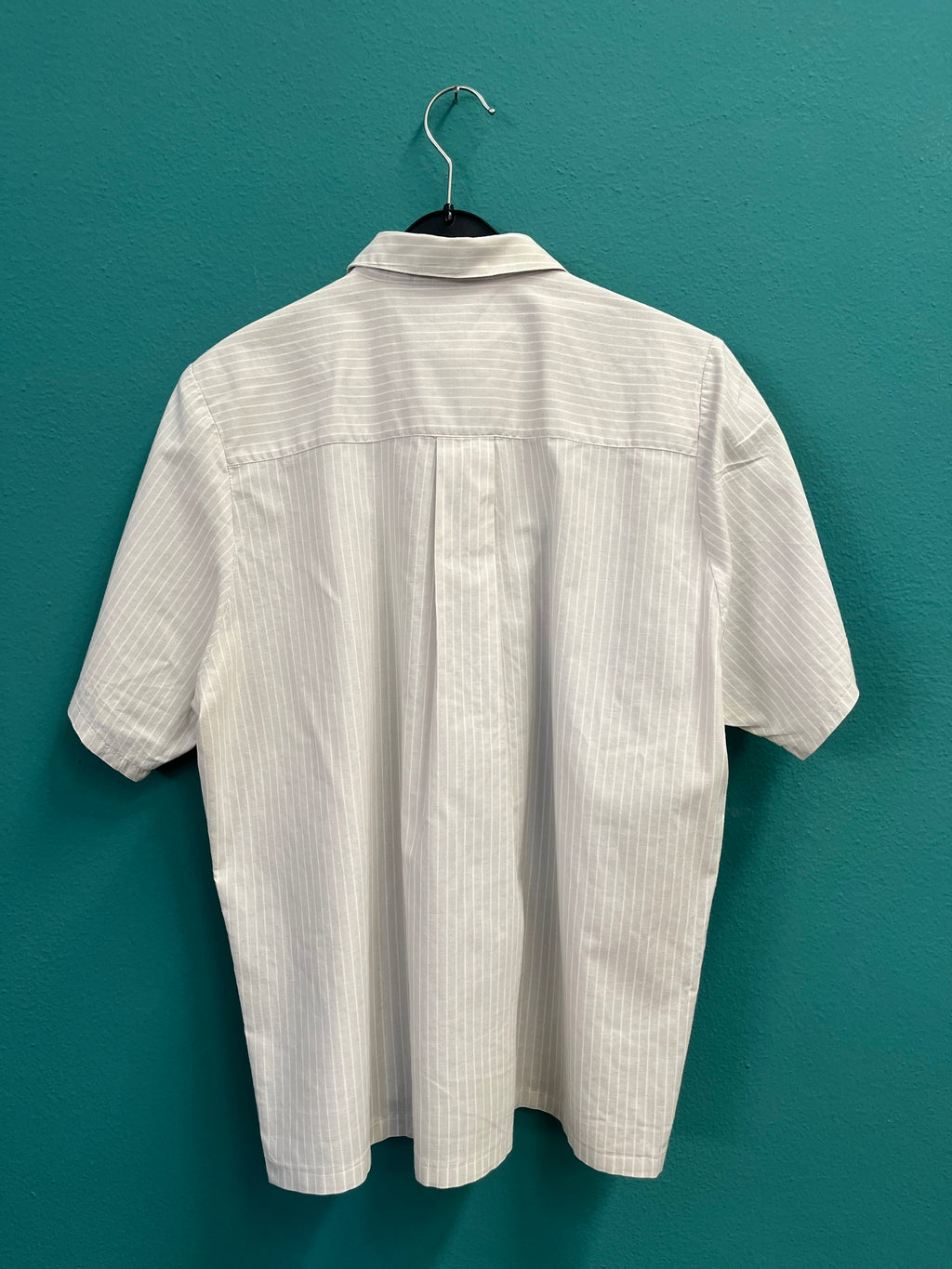 Camicia in cotone a righe bianco/beige