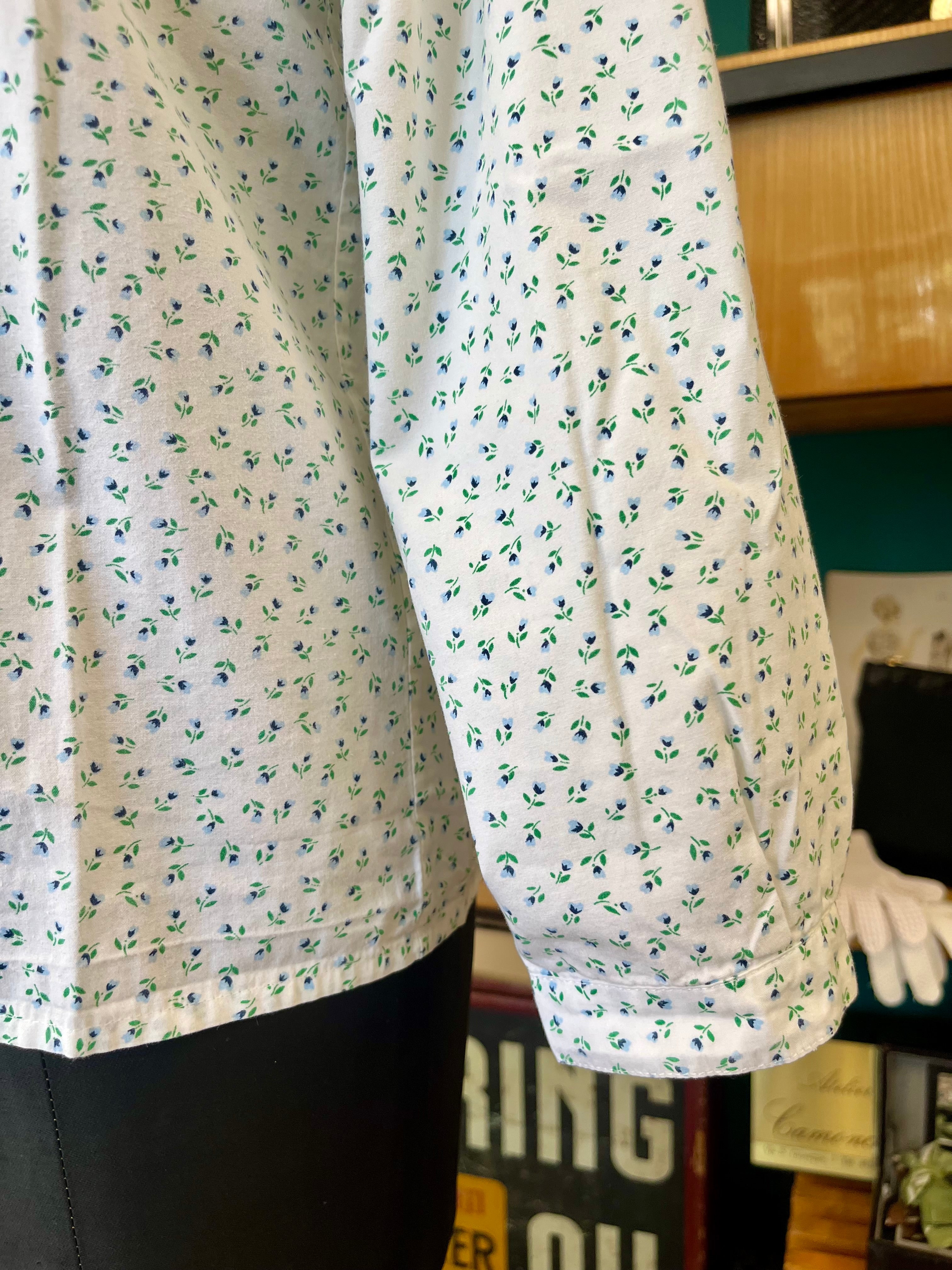 Camicia di cotone stampa micro-fiori