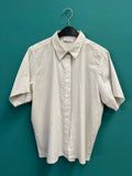 Camicia in cotone a righe bianco/beige