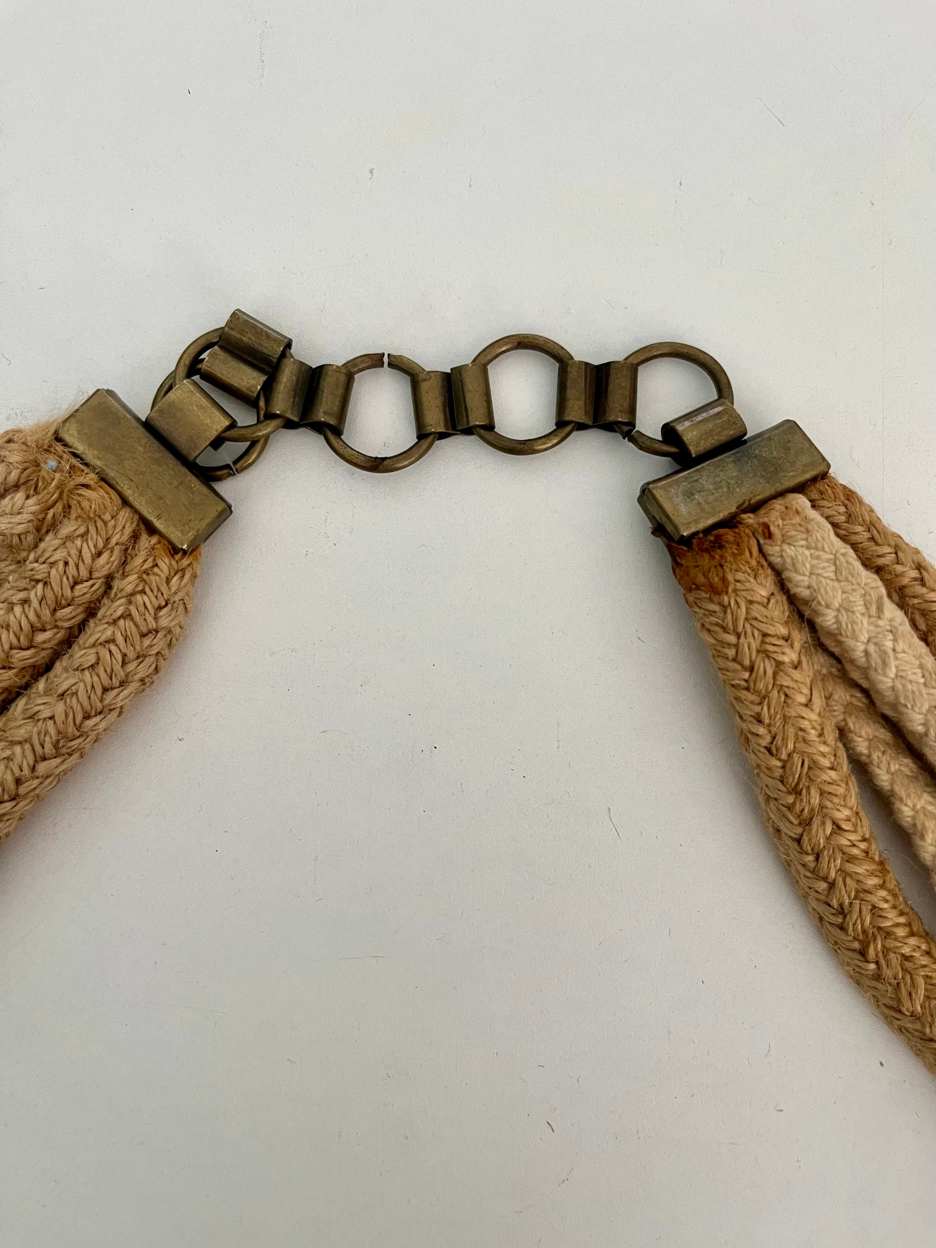 Cintura stile etnico ottone e corda