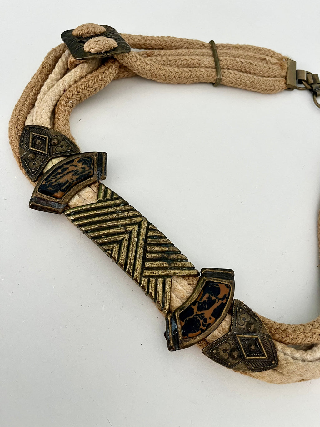Cintura stile etnico ottone e corda