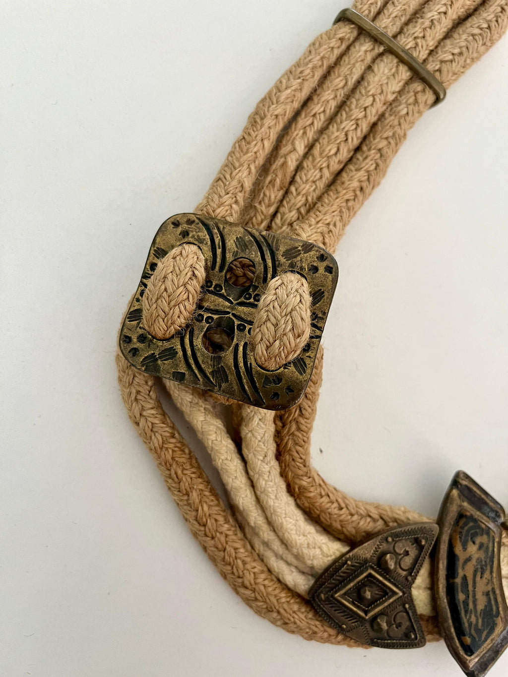 Cintura stile etnico ottone e corda