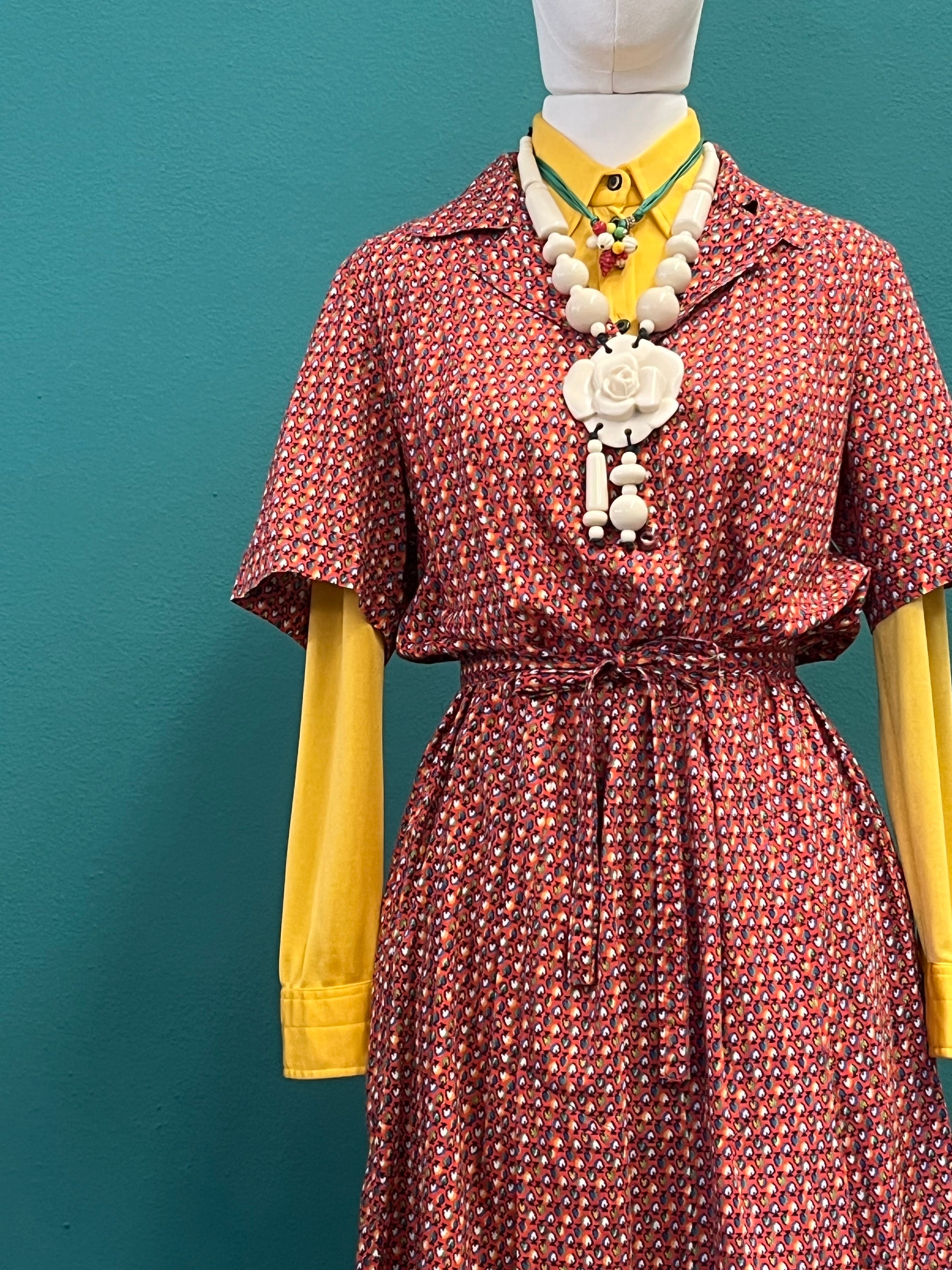 Robe-chemisiere in cotone fantasia