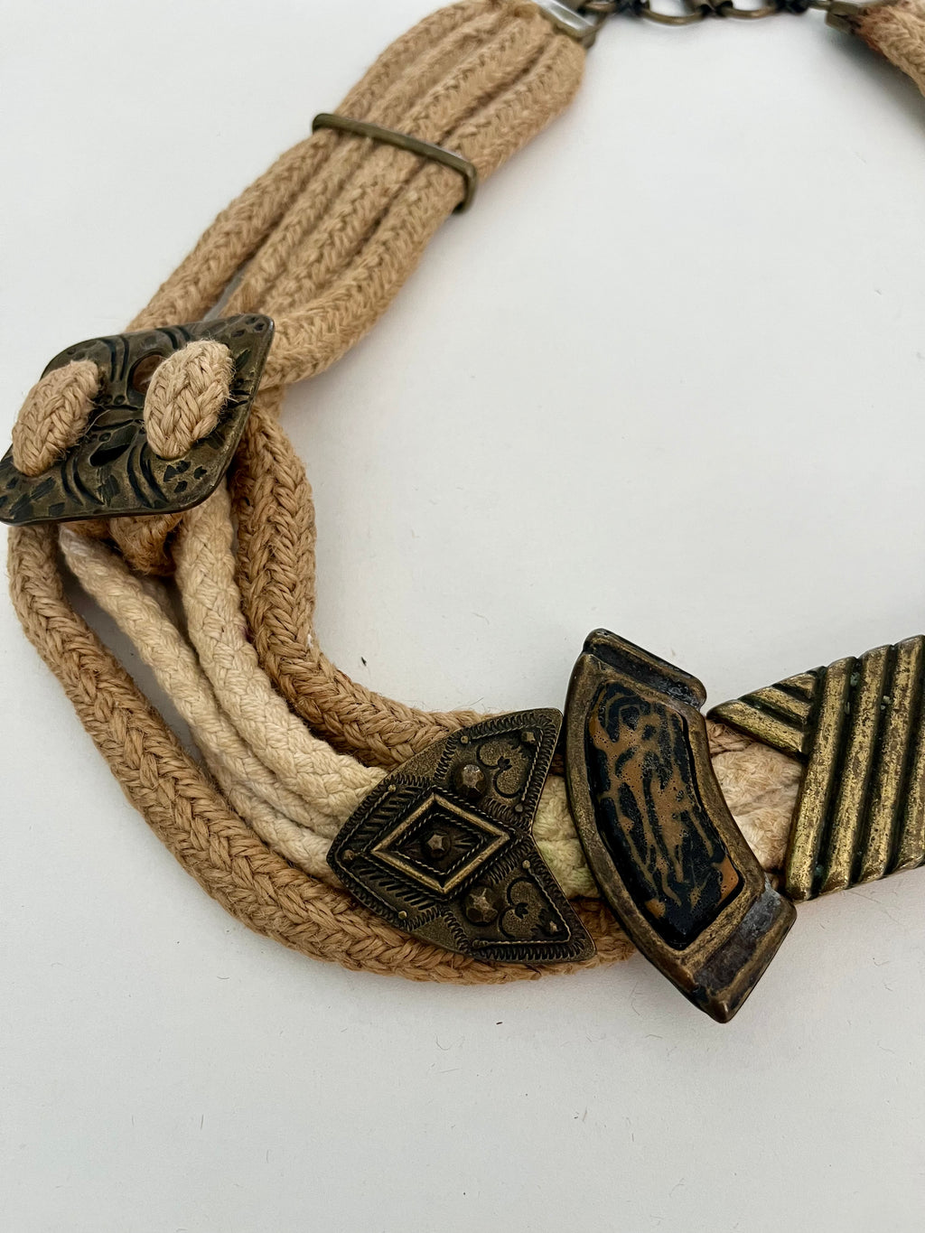 Cintura stile etnico ottone e corda