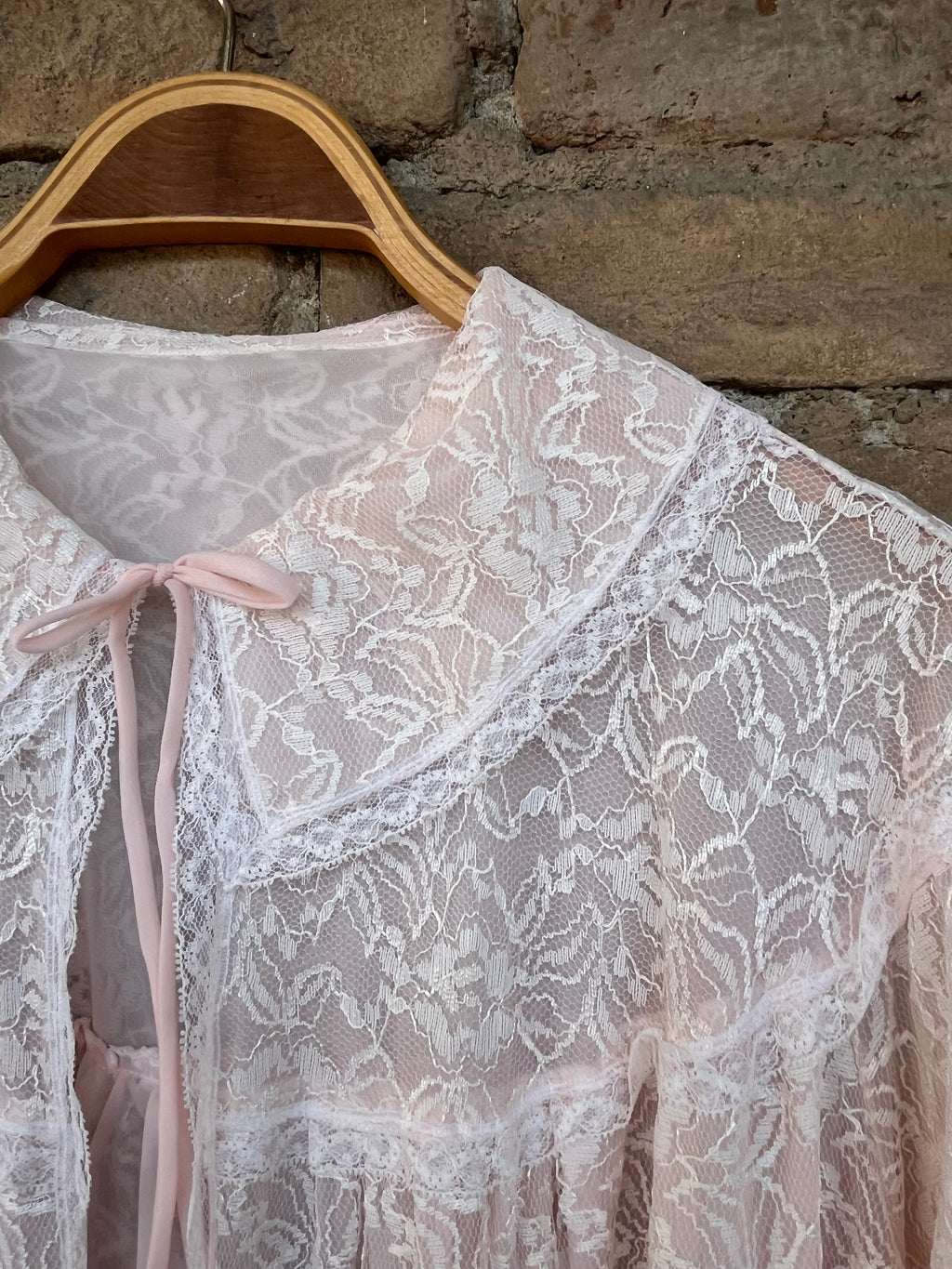 Vestaglia in pizzo manica lunga