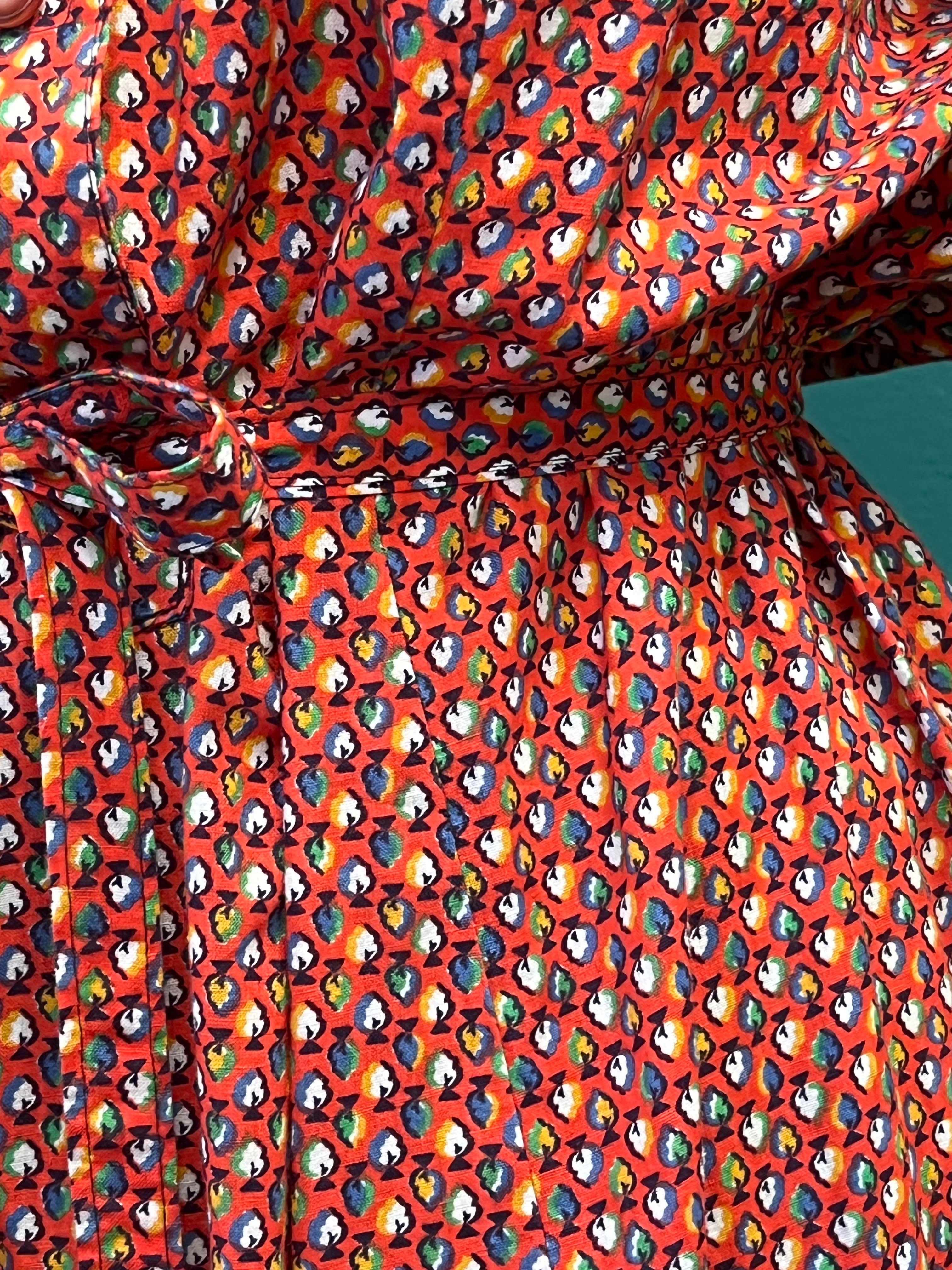 Robe-chemisiere in cotone fantasia
